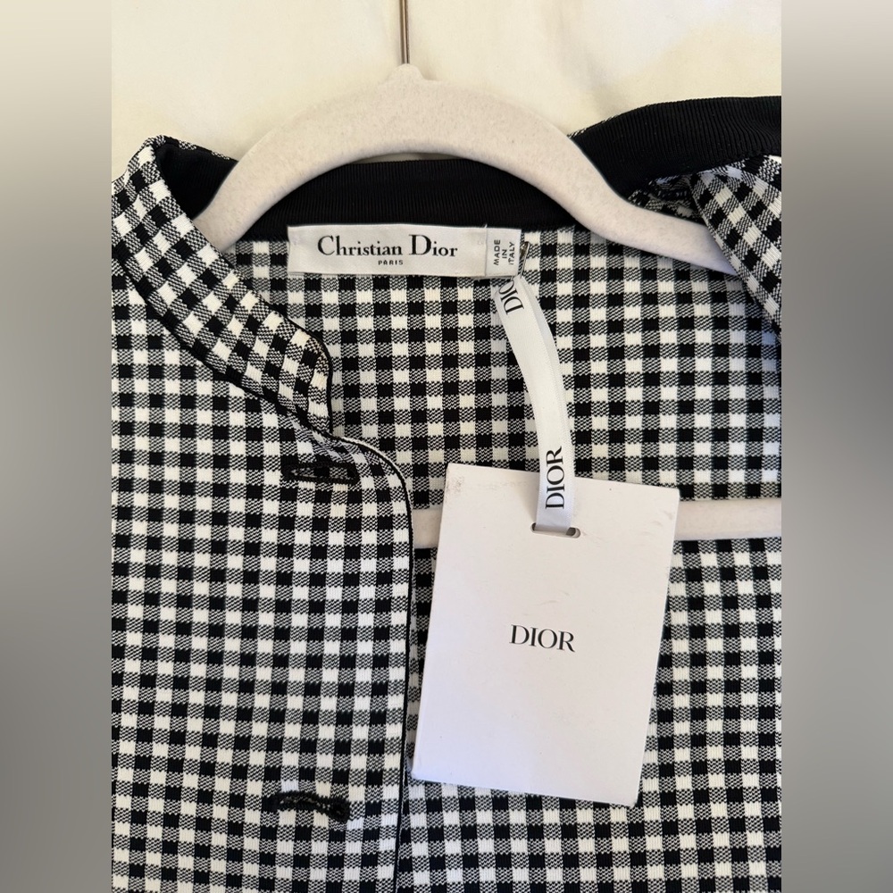 Cropped Jacket Gray and Black Check'n'Dior Knit | DIOR - Picture 9 of 11